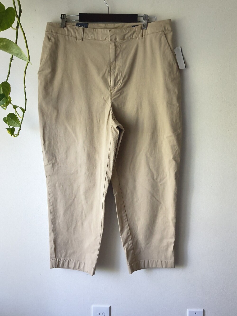 Nwt Gap Straight Up Khaki Tapered Ankle Trousers Beige Size 14